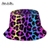 Berets Leopard Neon Animal Print Bucket Hat Sun Beach Packable Fisherman Cap para Mulheres Homens Verão Caminhadas ao Ar Livre