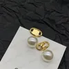 Luxury Triumphal Arch Earrings For Women Men Retro Niche Oval Cute Pearl Ear Studs Simple Versatile Gold Plated Earring Jewelry Earings