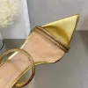 Gianvito Rossi Rhinestones Mule suede Sandals Slides heeled stilletto heels open-toe women's luxury designers Leather outsole evening party shoes factory footwear