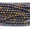Свободные драгоценные камни Veemake, коричневый железный тигровый камень, натуральный DIY ожерелье, браслеты, серьги, подвески, круглые бусины для изготовления ювелирных изделий
