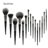 Sywinas makyaj fırçası seti kiti 15pcs yüksek kaliteli siyah doğal sentetik saç profesyonel makyaj fırçaları araçlar 240118