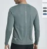 LU Hommes Yoga Tenue Sport T-shirt À Manches Longues Hommes Sport Style Chemises Formation Fitness Vêtements Formation Élastique À Séchage Rapide Sportwear Top Grande Taille 5XL tshirt 007