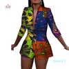 New Women Suit and Short Pants Sets Bazin Riche African Clothes Cotton Print 2 Pieces Sets