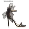 JC Jimmynessity Choo Sexy Aveline Perfect Sandals Absätze berühmte Frauen hohe Mesh Bögen Knöchelgurt Gladiator Sandalias Exquisite Stilettoheel Hochzeitsfeier Kleid Eva