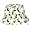 Boinas Banana Bucket Hat para mujeres Hombres Imprimir Verano Pescador Viajes Playa Sombreros Packable Outdoor Sun Cap Drop Entrega DHH5G