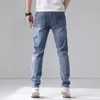 Мужские джинсы, осенние облегающие эластичные трендовые брюки, корейское издание для мужчин, эластичные прямые джинсовые брюки, мужские брендовые брюки, большие размеры 40