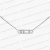 Designer Messik Pendant Necklaces for Women Silver 18K Rose Gold Silver Geometric diamond sliding Three Diamond popular Jewelry luxury necklace lady gift