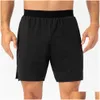 Men'S Shorts Mens Summer Sports Shorts Quick Drying Elastic Running Training Underwear Pants Loose Casual Fitness Capris Workout Beac Dhplw