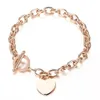 Hjärtformad titan tjock kedja halsbandsdesigner armband designer för kvinnors alla hjärtans dag lyxiga smycken gåva med logotyp gratis porto.