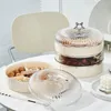 Boîte à fruits, assiettes multicouches, compartiment avec couvercle, Style crème, noix séchées, bonbons, salon