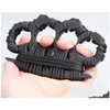 Brass Knuckles Large Thick Metal Knuckle Duster Finger Tiger Iron Fist Zinc Alloy High Hardness Outdoor Edc Self-Defense Vehicle Windo Otbwc