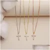 Anhänger-Halsketten, kubische Zirkonia-Kreuz-Halskette, 18 Karat vergoldet, Layering-Schmuck, zierlich für Frauen, Relius-Schmuck, Geschenk, Drop-Lieferung, Dhzfl