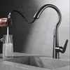 Kitchen Faucets Swan Gun Grey Pull Type Faucet And Cold Dish Basin Sink Can Rotate