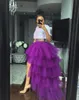 Lavender High Low Tulle Skirts High Street Custom Made Long Tiered Tulle Skirt Women To Party Female Maxi Tulle Skirt 240117