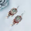 Boucles d'oreilles pendantes Style ethnique Vintage pour femmes, longues pampilles, bohème tibétain, couleur argent, cadeau de vacances et de plage 024