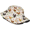 Berets rooster hat for Women Men Funny Bucket czapki Summer Fisherman Cap Travel Beach Packable Sun Adts Drop dostawa dhcdx