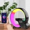 책장 스피커 Colsur Bluetooth 스피커 다중화 15W 무선 ​​충전기 알람 시계 스피커 홈 장식 스마트 램프 크리스마스 선물