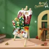 ブロックミニクリスマスツリービルディングブロックDIYペインティングパズルクリスマスアセンブリおもちゃの家の装飾とホリデーギフトヴィードリーB