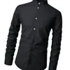 Heren casual shirts zomer jurk met lange mouwen bruiloft knop kleding Koreaanse sociale mode T-shirts top