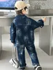 abiti firmati per bambini ragazzo Set di abbigliamento giacca di jeans con buco giacca di jeans set di pantaloni per bambini cappotto