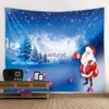 Tapisserier jul tapestry skog snögubbe träd santa claus semester hem dekoration rum vägg tapdaiduryd