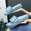 Slippers Summer Women Square Toe Flats Flip Flops Designer Ladies Slides Sandals Shoes Luxury