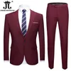 Trajes para hombres 15 colores M-6XL (pantalones de chaqueta) Ropa de trabajo Traje formal de oficina de negocios para hombres Vestido de novia de color sólido Blazer Pantalones
