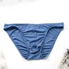 Underpants juventude micro fio breve para homens confortável roupa interior bolsa convexa calcinha fina gelo seda shorts jovem elástico