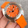 Inne zegarki S NH35 Tandorio Diver Selfwinding Mechancial Men MOP Dial Orange Ręcznie Stal 200m Wodoodporna 42 mm zegar pływania Sapphire Glass Q240118