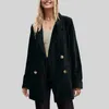 Kvinnors jackor guld sammet ytterkläder casual långärmad smal passform streetwear stänga av krage blazer plysch vindbrytare