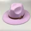 Berets Taro Roxo Cor Sólida Fedora Jazz Hat para Mulheres Gir Plana Aba Larga Panamá Lã Atacado