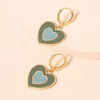 Studörhängen Post Alloy Drop-Oil Love Earring Women Girls Gifts Gold Plating Fashion Party Party Gift 2024 Style