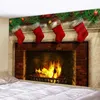 タペストリーズクリスマスツリー暖炉タペストリーデコレーションウォールハンギングルームベッドルーム寮ホーム8サイズヴァイドリード