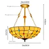 Люстры 20 дюймов в стиле ретро, теплый желтый абажур, креативный красочный дизайн из бисера, светодиодное освещение, люстра Тиффани для гостиной, спальни