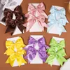 Acessórios de cabelo 2 Pçs/set Delicado Fita Cheer Bows Clipe Para Crianças Cor Sólida Grampos Barrettes Handmade Headwear Menina