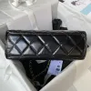 Designer Handbag Fashion Clutch shoulder bag women Chain crossbody bag Leather Diamond Check Metal Logo Lambskin square bag Black