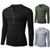 Men's Casual Shirts Autumn Long Sleeved T-shirt Fashion Slim Fit Front Colored Solid Underlay Shirt