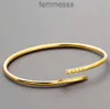 3mm Thinner Nail Bracelet Designer New Luxury Fashion Unisex Cuff Couple Bangle Gold Titanium Steel Jewelry Christmas Gift AccessoriesICIT ICIT