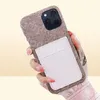 Luxe kaarthouder telefoonhoesjes voor iPhone 13 ProMax 12 ik 11 XS XSmax Xr-serie hoesjes modeontwerper portemonnee leer Lychee Patter2761278