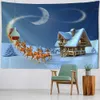 Tapisserier jul tapestry skog snögubbe träd santa claus semester hem dekoration rum vägg tapdaiduryd