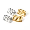 Kolczyki stadiarskie ze stali nierdzewnej PVD 18K Gold Taped Tornish Rugged Rectangle for Woman Jewelry Hurtowa 2024 Trenda