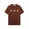 Algodão Cel Pure Classic Chest Letter impresso de camiseta masculina e feminina versátil solto de mangas curtas de mangas curtas