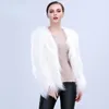 Women Faux Fur LED Light Coat Christmas Costumes Cosplay Fluffy Fur Jacket Outwear Winter Warm Festival Party Club Overcoat 240117