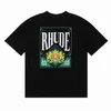 RHUDE Shirt Summer Designer t Quality Top Tees Men Shirts Tops Letter Imprimé Mens pour femmes Vêtements à manches courtes S-XL