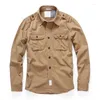 Camicie casual da uomo Moda stile militare Cargo da uomo Camicia mimetica in cotone militare ampio e largo