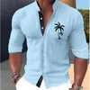 Men's Casual Shirts Fashion High Definition Parrot Print Long Sleeve Solid Color Shirt Design Simple Soft And Comfortable Fabric Top