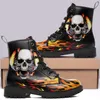 CoolCustomize Custom Skull Rose Girl Fashion Printed Boot 개인화 된 겨울 따뜻한 모피 늘어선 레이스 업 편안한 자신의 디자인 문구 이름 발렌타인 선물