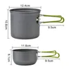 Outdoor Camping Picnic BBQ Pot with Foldable Handle Pans Portable Cookware Kit Lightweight Indoor and Universal 240117