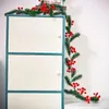 Dekorative Blumen, 1,8 m, künstliche Stechpalmenblätter, Ranken und rote Beeren, Weihnachten, Rattan, DIY-Girlande, Kranz, Weihnachtsbaum, hängende Ornamente, Zuhause