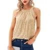 Women's Blouses Women Top Halter Neck Shiny Sequin Off Shoulder Sleeveless Loose Soft Pullover Lady Club Party Tank Blouse Blusa Feminina